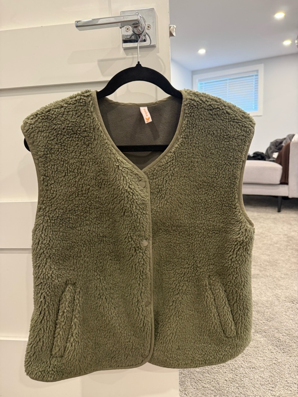 Cozy Olive & Navy Green Sherpa Vest